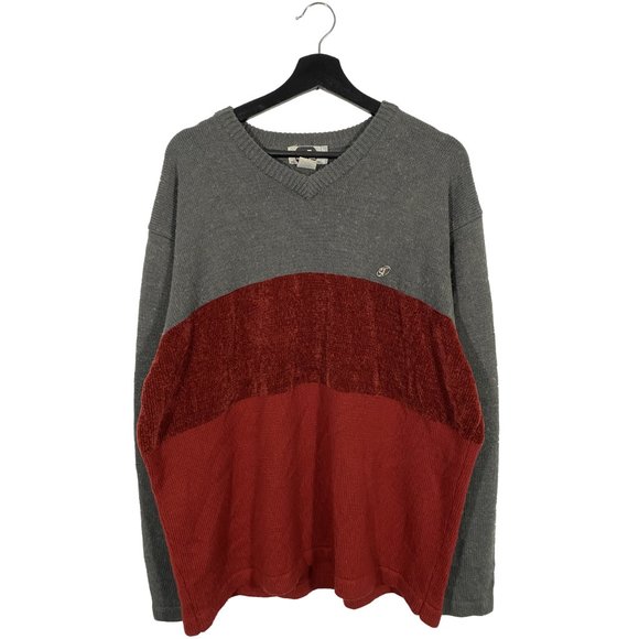 Vintage Levi's Silvertab metal logo wool sweater red / gray - Picture 1 of 5